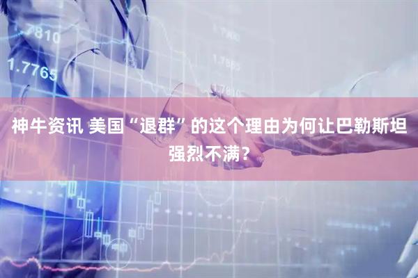 神牛资讯 美国“退群”的这个理由为何让巴勒斯坦强烈不满？