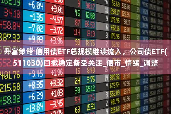 升富策略 信用债ETF总规模继续流入，公司债ETF(511030)回撤稳定备受关注_债市_情绪_调整
