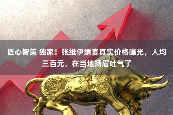 匠心智策 独家！张维伊婚宴真实价格曝光，人均三百元，在当地扬眉吐气了